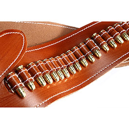 Coltgürtel aus Leder mit Sheriffstern für 1 Colt inkl. 24 Dekopatronen braun Bild 4