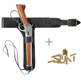 Gewehrgrtel fr Mare`s Leg Winchester Echtleder schwarz inkl. 15 Dekopatronen