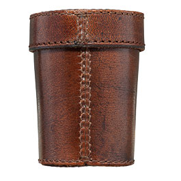 Kleinbild 5 Ulfberth- Wrfelbecher aus Leder mit Deckel mit Vegvisir-Prgung braun.