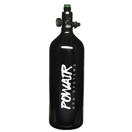 PowAir HPA Tank 1,0L / 62ci mit Regulator 3000 PSI fr Painball/Airsoft schwarz