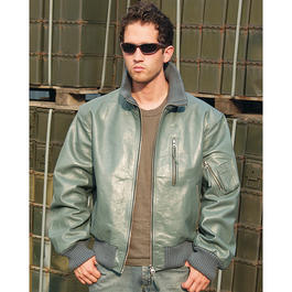 BW Fliegerlederjacke grau