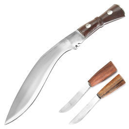 Gurkha Haumesser mit zwei kleinen Beimesser Kohlenstoffstahl