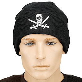 Mc Allister Beanie schwarz Totenkopf gestickt