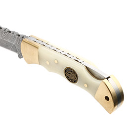 Kleinbild 8 Croco Damast Taschenmesser Damascus 9 inkl. Lederetui