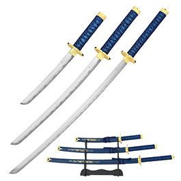 Tole 10 Imperial Schwertset Golden Dragon 3-teilig inkl. Stnder blau