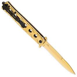 Kleinbild 1 Haller Einhandmesser Stiletto gold