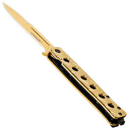 Kleinbild 2 Haller Einhandmesser Stiletto gold