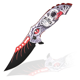 Haller Einhandmesser Nightmare I 3D-Totenkopfmotiv inkl. Grtelclip