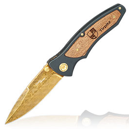 Produktbild zu B�ker Tirpitz Damast Gold Sammlermesser ...
