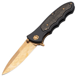 Bker Leopard Damast III Gold Sammlermesser