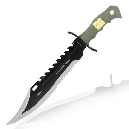 United Cutlery Outdoormesser Marine Force Recon Bowie inkl. Nylonscheide schwarz/oliv