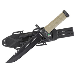 Magnum Outdoormesser M-Spec Survival Knife inkl. Nylonscheide schwarz/oliv Bild 2
