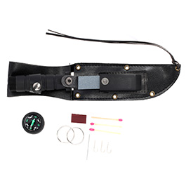 Outdoormesser Survival mit Kompass und Zubehör schwarz Bild 8
