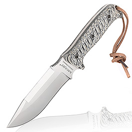 Croco Knives Outdoormesser The Ravager D2 Stahl Micartagriffschalen inkl. Lederscheide