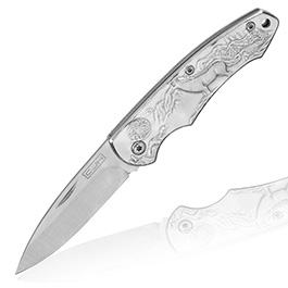 CJH Taschenmesser Wolf silber