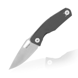 Real Steel Einhandmesser Terra CF Kohlefaser Sandvik Stahl silber/grau inkl. Grtelclip