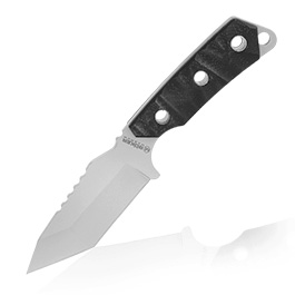 Magnum Neck Knife Survival G10 silber inkl. Scheide mit Kompass, Spiegel, Feuerstahl und Schleifstab