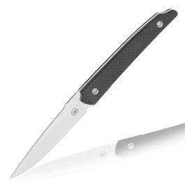 Amare Knives Grtelmesser Pocket Peak satin schwarz/carbonoptik inkl. Kydexscheide