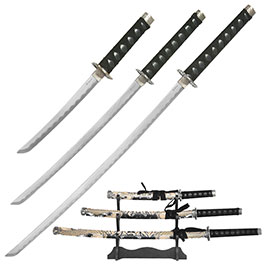 Tole 10 Imperial Schwertset Asia Design 3-teilig wei inkl. Stnder