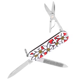 Victorinox Taschenmesser Classic SD Edelweiss mit 7 Funktionen inkl. Lederetui