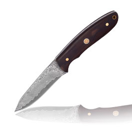 Magnum Outdoormesser Vernery Damast mit Ebenholzgriffschalen inkl. Lederscheide