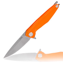 ANV Knives Einhandmesser Z300 G10 Sleipner Stahl orange/stonewash inkl. Gürtelclip
