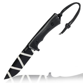 ANV Knives Outdoormesser P250 Sleipner Stahl Cerakote schwarz camo inkl. Kydexscheide