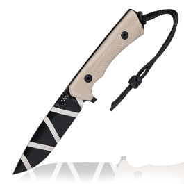 ANV Knives Outdoormesser P250 Sleipner Stahl Cerakote coyote/schwarz camo inkl. Kydexscheide