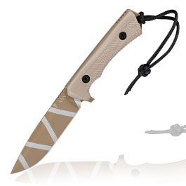 ANV Knives Outdoormesser P250 Sleipner Stahl Cerakote coyote camo inkl. Kydexscheide