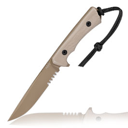 ANV Knives Outdoormesser P300 mit Sgezahnung Sleipner Stahl Cerakote coyote inkl. Kydexscheide