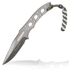 Pohl Force Outdoormesser Charlie Two SW Gen2 silber inkl. Kydexscheide und nachleuchtendem Lanyard