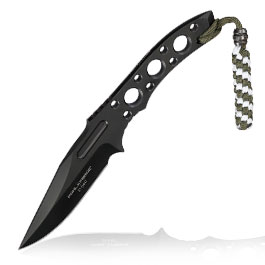 Pohl Force Outdoormesser Charlie Two BK Gen2 schwarz inkl. Kydexscheide und nachleuchtendem Lanyard