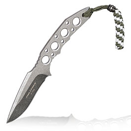 Pohl Force Outdoormesser Charlie Three SW Gen2 silber inkl. Kydexscheide und nachleuchtendem Lanyard
