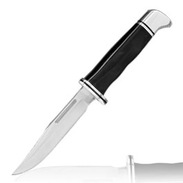 Buck Bowiemesser 117 Brahma schwarz/silber inkl. Lederscheide