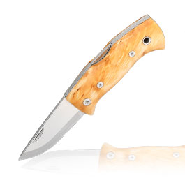 Helle Taschenmesser Kletten braun/silber inkl. Fangriemen