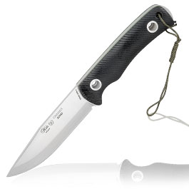 Nieto Outdoormesser Chaman Scandi schwarz/silber inkl. Lederscheide