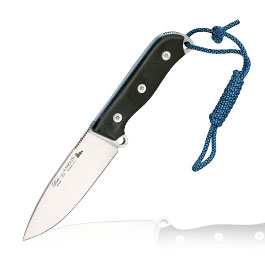Nieto Outdoormesser Lucus 120 schwarz/silber inkl. Lederscheide