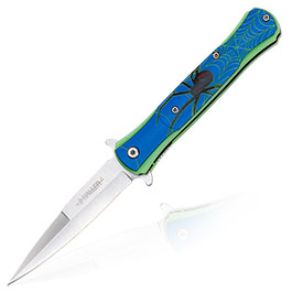 Haller Einhandmesser Stiletto Glowing in the Dark Spider inkl. Grtelclip