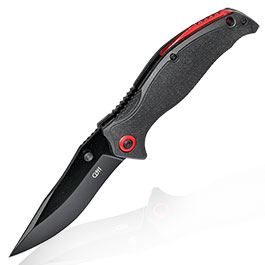 CJH Einhandmesser schwarz/rot inkl. Grtelclip