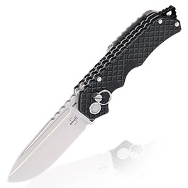 Bker Plus Taschenmesser Hermod Folder D2 Stahl schwarz/silber inkl. Grtelclip und Nylonetui