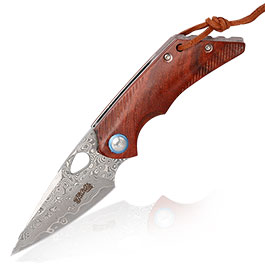 Herbertz Selektion Damast Einhandmesser Eisenholz inkl. Grtelclip