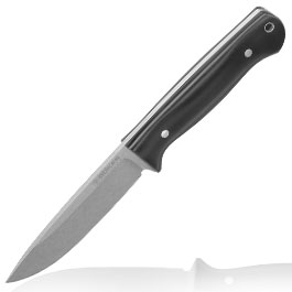 Bker Outdoormesser DBK Bushfriend 2000 Kohlenstoffstahl schwarz/stonewash inkl. Lederscheide