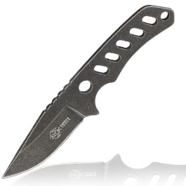 Neck Knife Titan Skelett grau inkl. Kydexscheide & Kugelkette