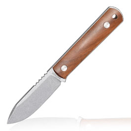 Bker Neck Knife BFF Packlite Walnuss silber/braun inkl. Kydexscheide, Kugelkette & Etui