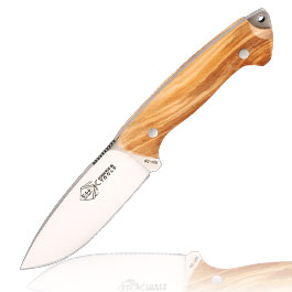 Outdoormesser Hunter Olivenholz inkl. Lederscheide