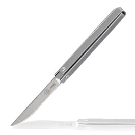 Folding Knife 360 mit Glasbrecher silber inkl. Lederholster