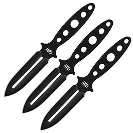 Produktbild zu Wurfmesserset 3-teilig schwarz inkl. Nylonscheide ...