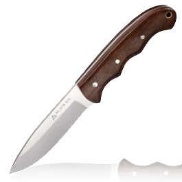 Black Ice Outdoormesser Mountain Carver silber/braun inkl. Lederscheide