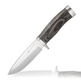 Black Ice Outdoormesser Trail Blade silber/braun inkl. Lederscheide