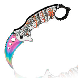 Anglo Arms Einhandmesser Karambit Rainbow Dragon inkl. Grtelclip